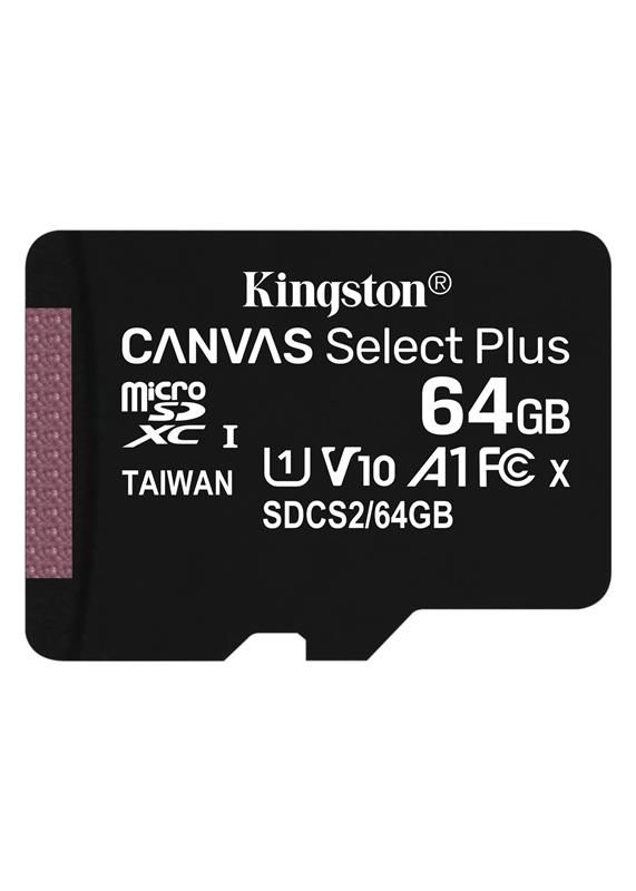 Карта пам`яті MicroSDXC 64GB UHS-I Class 10 Kingston Canvas Select Plus R100MB/s (SDCS2/64GBSP)