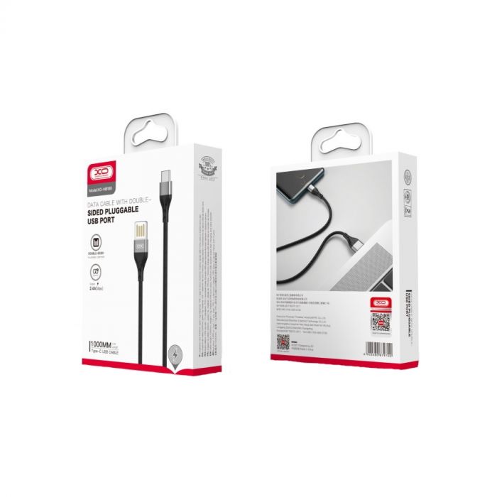 Кабель XO NB188 USB - USB Type-C, (M/M), 2.4A 1 м Gray (6920680879700)