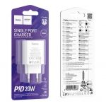 Мережевий зарядний пристрій Hoco C143A (1USB-C, 3А) 20W White (6942007652063)