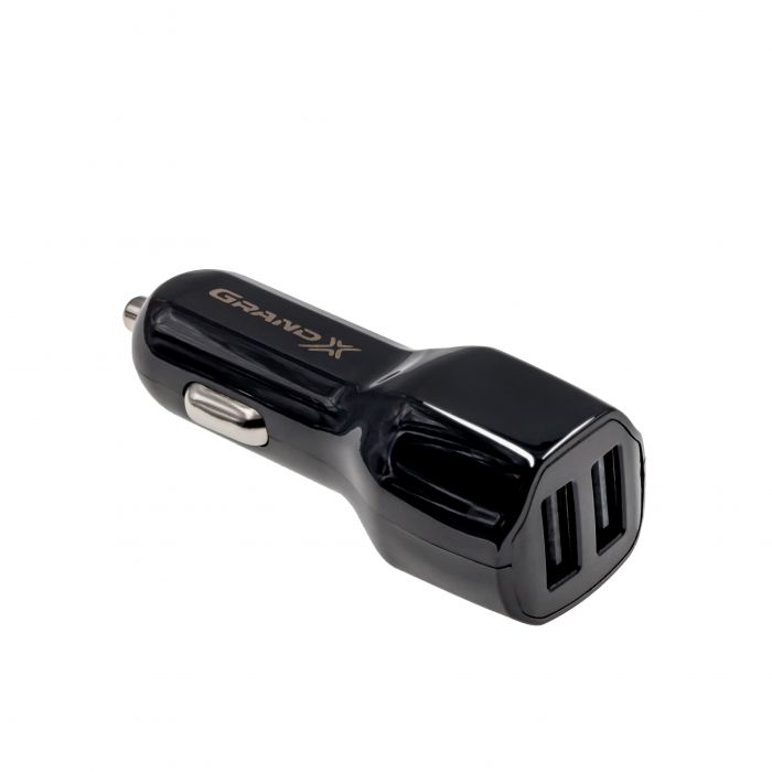 Автомобільний зарядний пристрій Grand-X (2USB 2.1A) Black (CH-26)