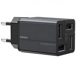 Мережевий зарядний пристрій Remax RP-U43 Wanfu (EU) (4USB 3.4А) Black (6972174153667)