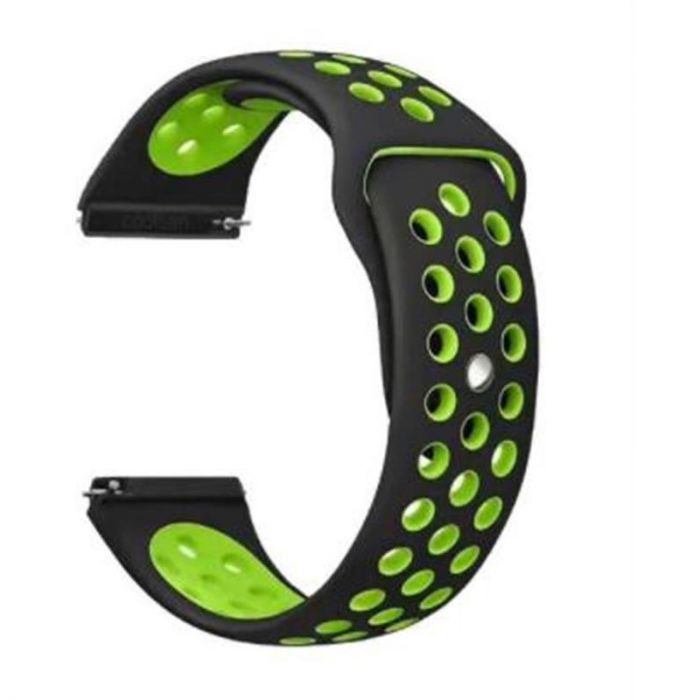 Ремінець BeCover Nike Style для Samsung Galaxy (20mm)/Watch 5/ Watch 4 40/44mm/Watch 4 Classic 42mm/Watch Active/Active 2 40/44mm/Watch 3 41mm/Gear S2/Classic/Gear Sport Black-Green (705694)