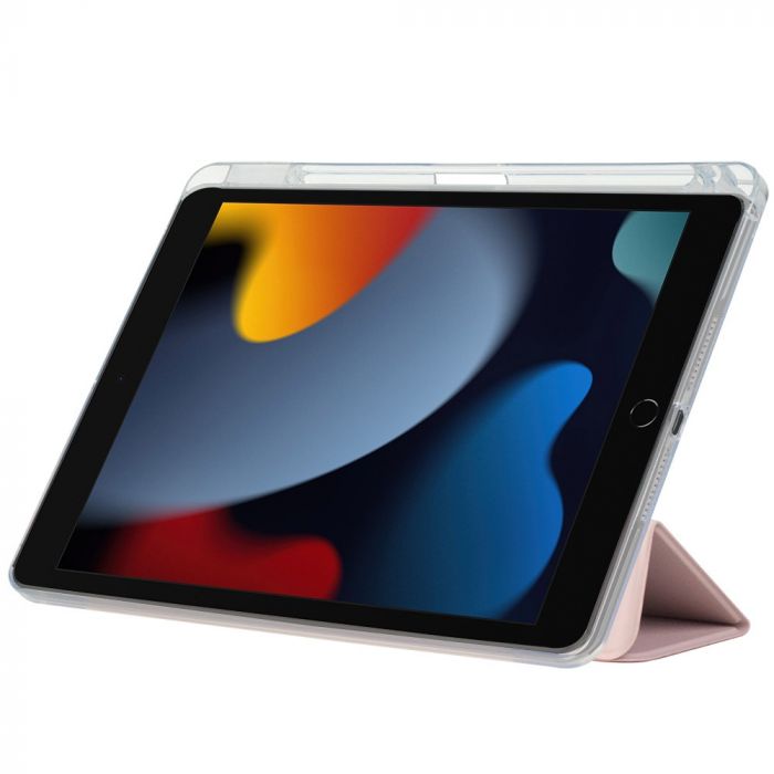Чохол-книжка BeCover Ultra Slim Origami Transparent з кріпленням Apple Pencil для Apple iPad 10.2 2019/2020/2021 Pink (711100)