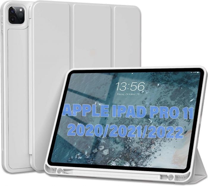Чохол-книжка BeCover Tri Fold Soft TPU з кріпленням Apple Pencil для Apple iPad Pro 11 2020/2021/2022 Gray (711111)