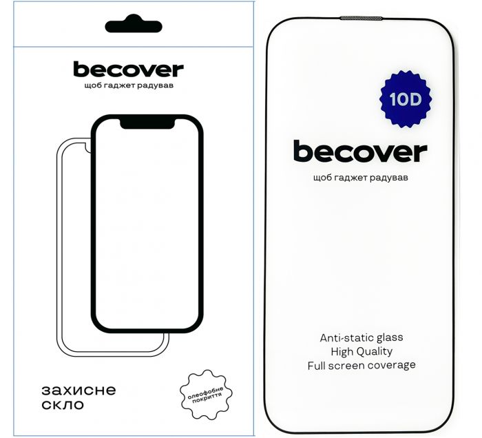 Захисне скло BeCover для Apple iPhone 14 Pro Max 10D Black (711328)