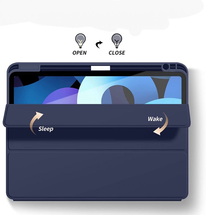 Чохол BeCover Tri Fold Soft TPU з кріпленням Apple Pencil для Apple iPad Air 11" M2 2024 Deep Blue (711401)