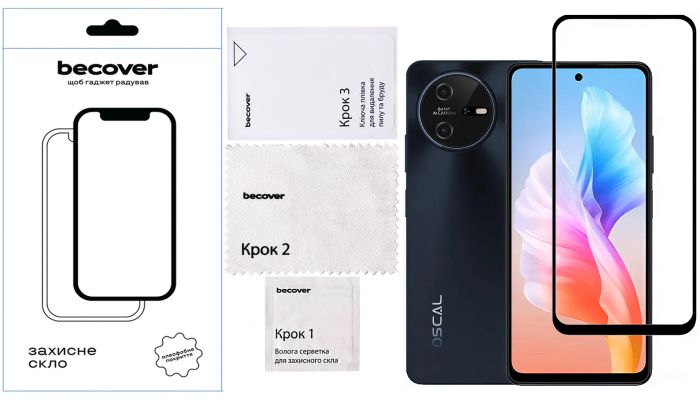 Захисне скло BeCover для Oscal Tiger 12 Black (711579)