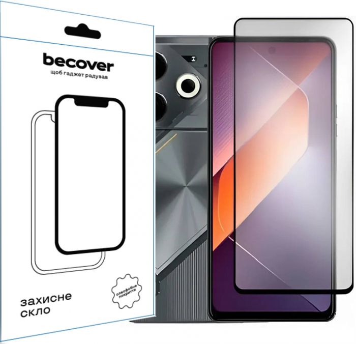Захисне скло BeCover для Tecno Pova 6 (LI7) Black (711580)