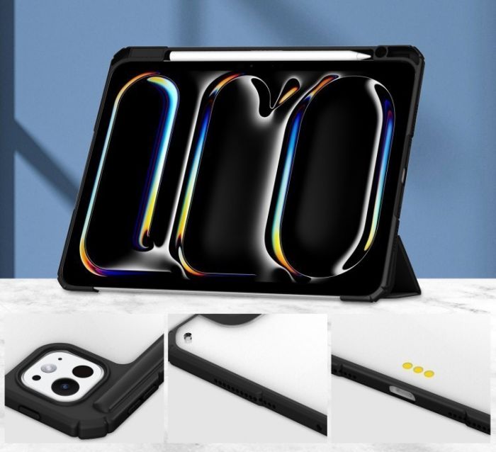 Чохол-книжка BeCover Soft Edge TPU з кріпленням Apple Pencil для Apple iPad Pro 11" M4 2024 Black (711714)