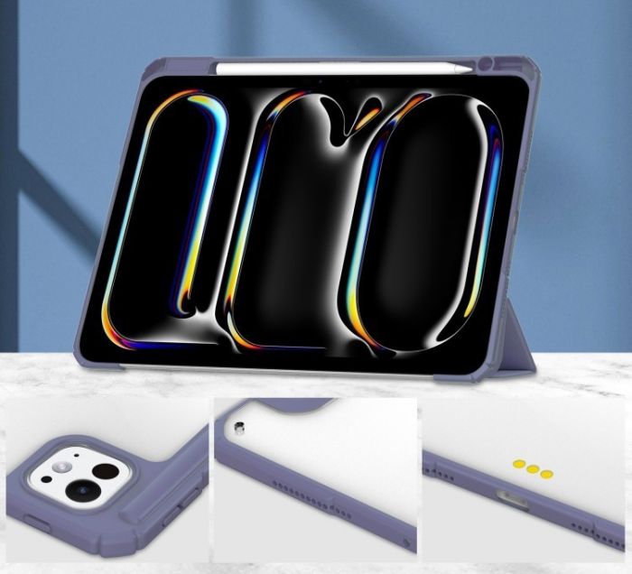 Чохол-книжка BeCover Soft Edge TPU з кріпленням Apple Pencil для Apple iPad Pro 11" M4 2024 Purple (711716)