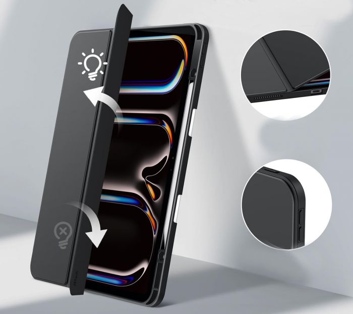 Чохол-книжка BeCover Soft Edge TPU з кріпленням Apple Pencil для Apple iPad Pro 13" M4 2024 Black (711717)