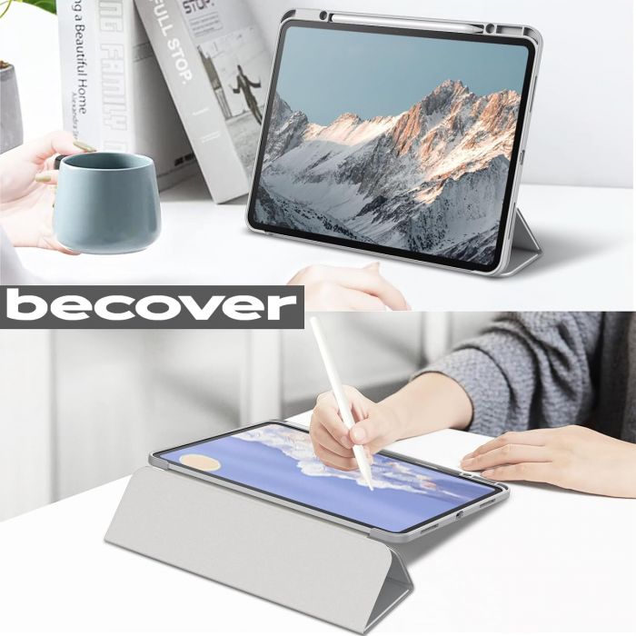 Чохол-книжка BeCover Soft Edge TPU з кріпленням Apple Pencil для Apple iPad Pro 13" M4 2024 Gray (711718)