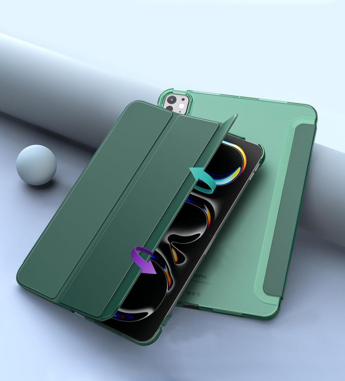 Чохол-книжка BeCover Tri Fold Hard для Apple iPad Pro 11" M4 2024 Dark Green (711727)