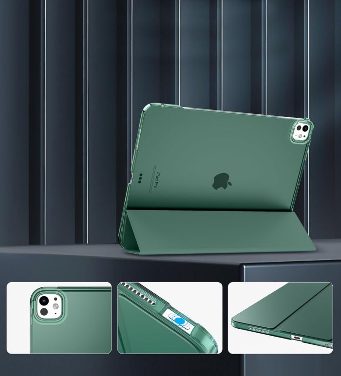 Чохол-книжка BeCover Tri Fold Hard для Apple iPad Pro 13" M4 2024 Dark Green (711731)