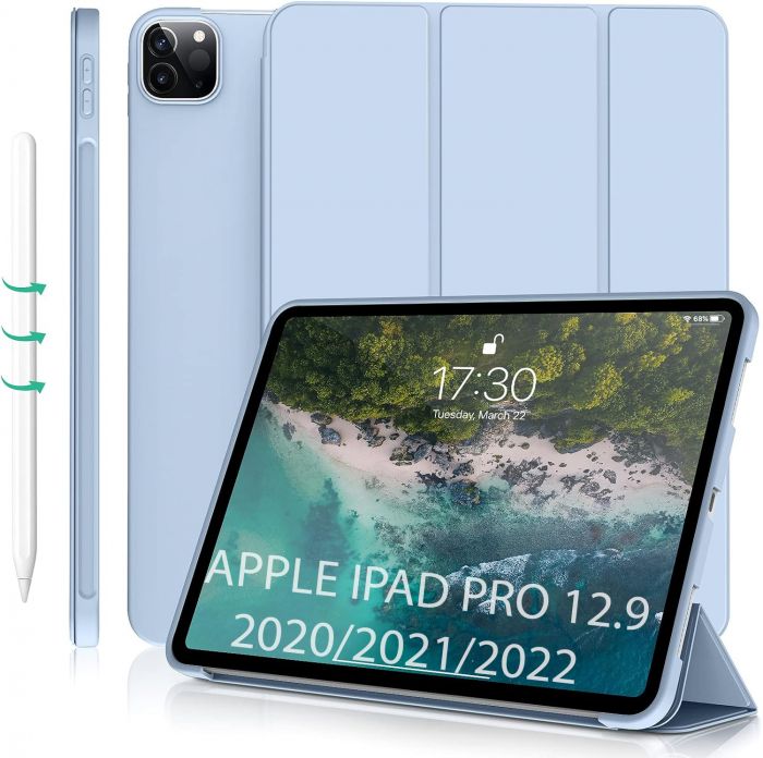 Чохол-книжка BeCover Tri Fold Soft TPU Silicone для Apple iPad Pro 12.9 2020/2021/2022 Light Blue (711737)