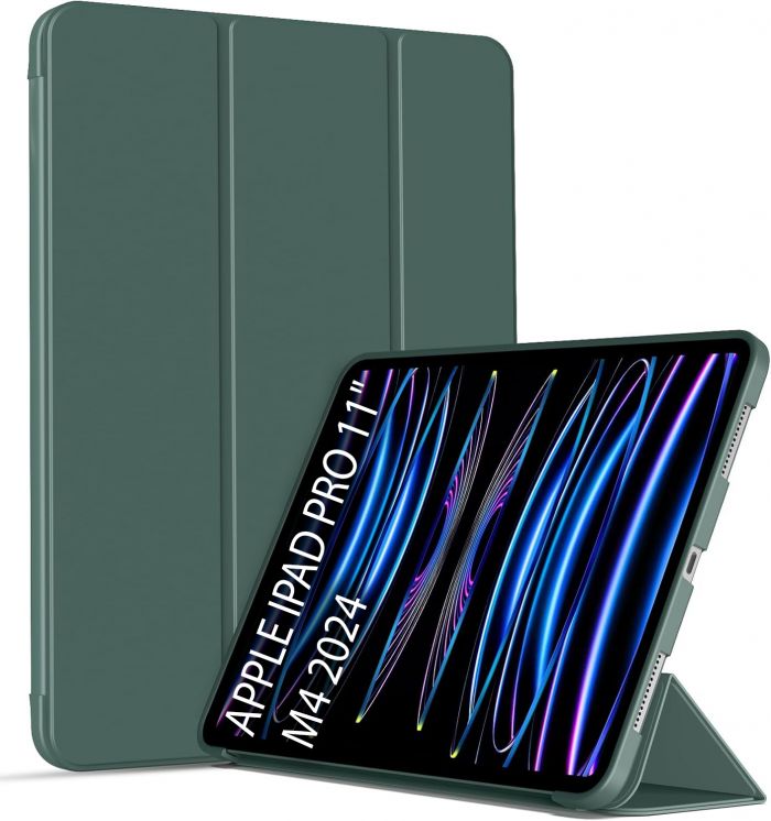 Чохол-книжка BeCover Tri Fold Soft TPU Silicone для Apple iPad Pro 11" M4 2024 Dark Green (711746)