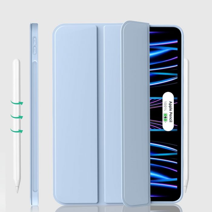 Чохол-книжка BeCover Tri Fold Soft TPU Silicone для Apple iPad Pro 11" M4 2024 Light Blue (711748)