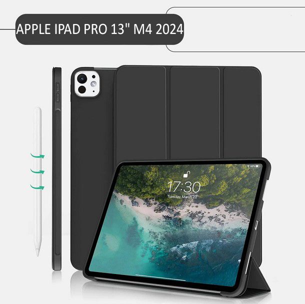 Чохол-книжка BeCover Tri Fold Soft TPU Silicone для Apple iPad Pro Pro 13" M4 2024 Black (711750)
