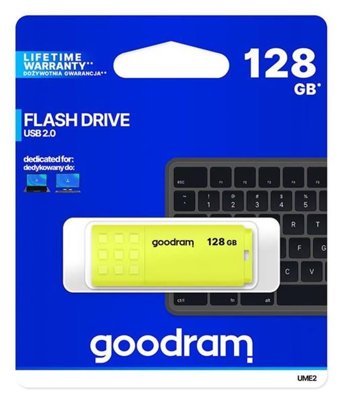 Флеш-накопичувач USB3.2 128GB GOODRAM UME2 Yellow (UME2-1280Y0R11)