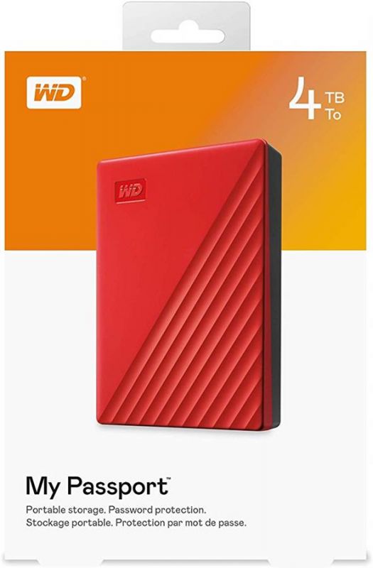 Зовнішній жорсткий диск 2.5" USB 4.0TB WD My Passport Red (WDBPKJ0040BRD-WESN)