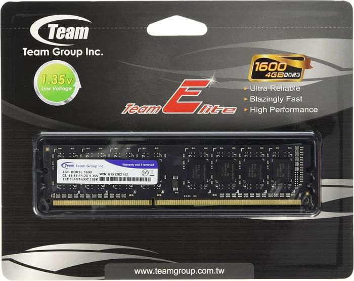 Модуль пам`ятi DDR3 4GB/1600 1,35V Team Elite (TED3L4G1600C1101)