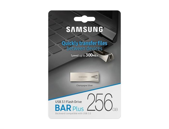 Флеш-накопичувач USB3.1 256GB Samsung Bar Plus Champagne Silver (MUF-256BE3/APC)