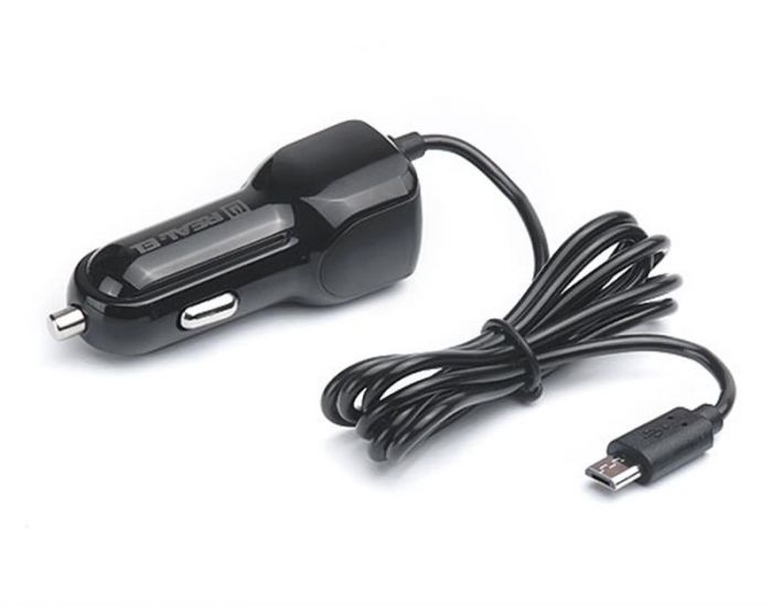 Автомобільний зарядний пристрій REAL-EL CA-15 (2USB, 2.1A) Black + кабель microUSB