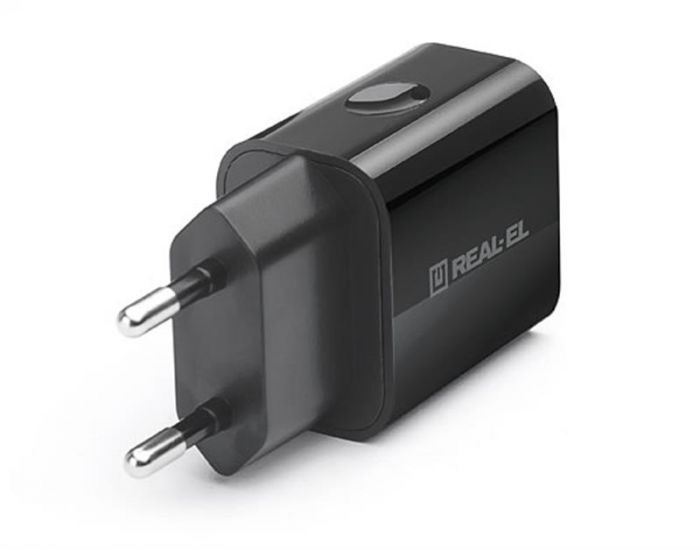 Мережевий зарядний пристрій REAL-EL CH-210 (2USB, 2.1A) Black