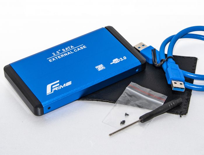 Зовнішня кишеня Frime SATA HDD/SSD 2.5", USB 3.0, Metal, Blue (FHE22.25U30)