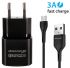 Мережевий зарядний пристрій Grand-X (1xUSB 3.6В-12В/1.5А-3А) Black (CH-550BM) + кабель MicroUSB