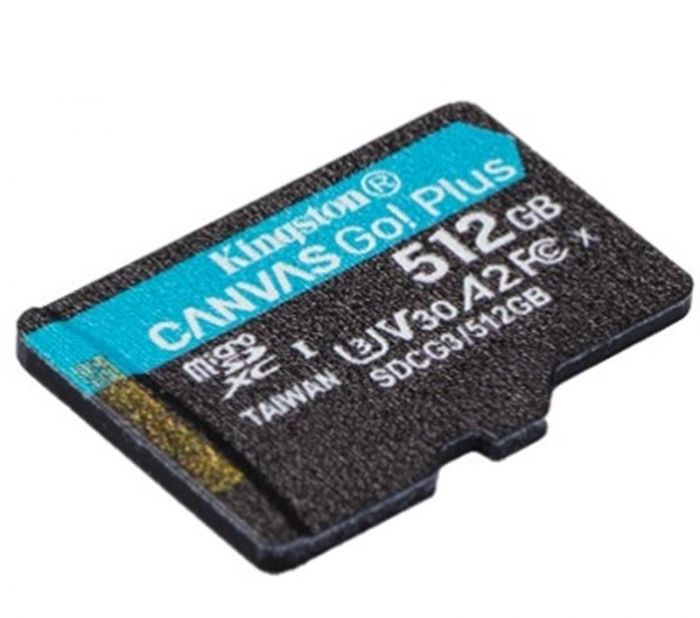 Карта пам`яті MicroSDXC 512GB UHS-I/U3 Class 10 Kingston Canvas Go! Plus R170/W90MB/s (SDCG3/512GBSP)