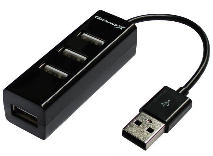 Концентратор Grand-X Travel 4хUSB2.0 Black (GH-403)