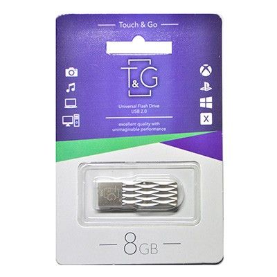 Флеш-накопичувач USB 8GB T&G 103 Metal Series Silver (TG103-8G)