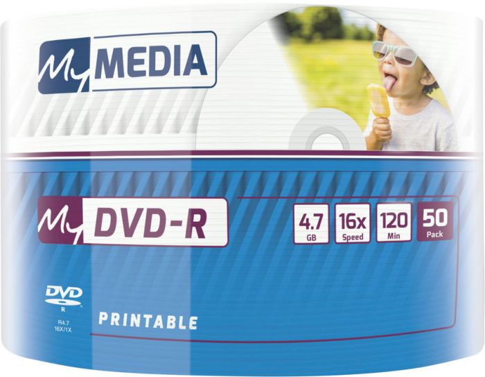 Диски DVD+R MyMedia (69202) 4.7GB, 16x, Wrap 50шт Printable