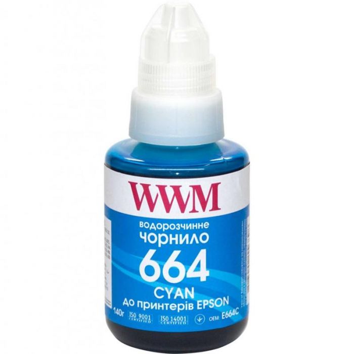 Чорнило WWM Epson L110/210/300 Cyan (E664C) 140г