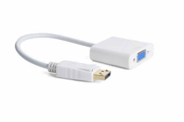 Адаптер Cablexpert DisplayPort - VGA (M/F), 0.15 м, білий (A-DPM-VGAF-02-W) пакет