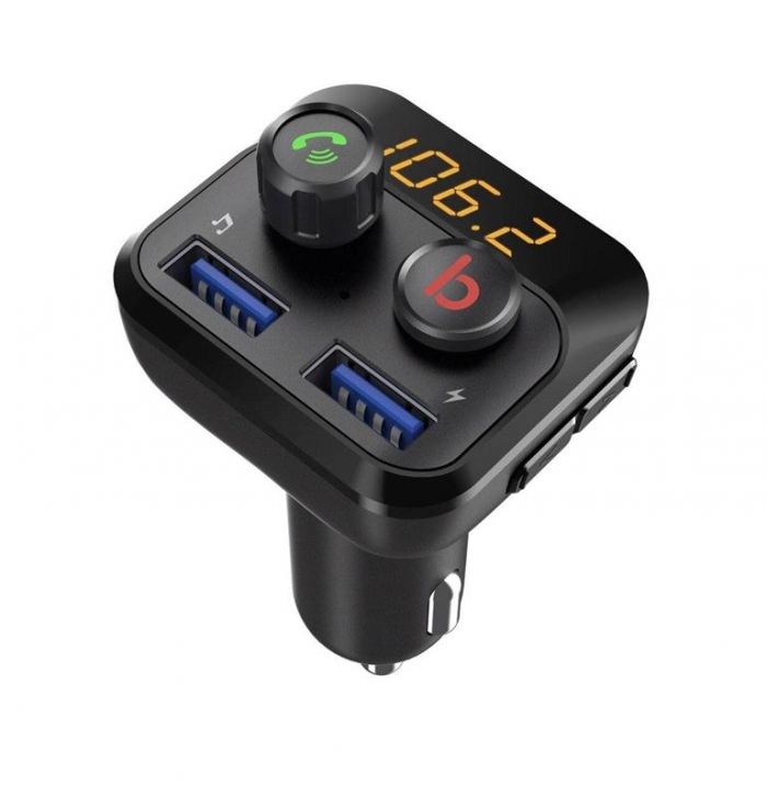 FM-трансмітер Grand-X 98GRX MegaBass Bluetooth V5.0 Hands Free MicroSD, 2хUSB 1A+2.4A