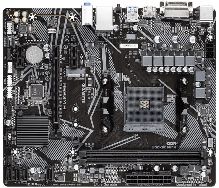 Материнська плата Gigabyte A520M H Socket AM4