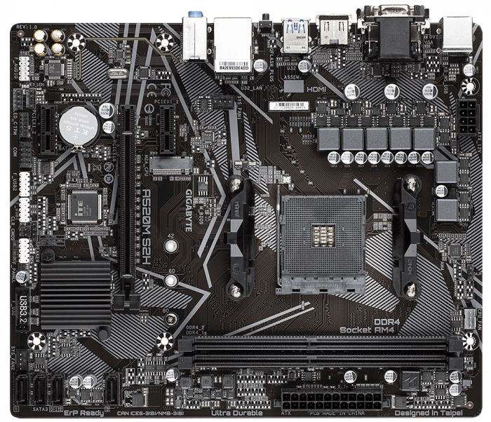 Материнська плата Gigabyte A520M S2H Socket AM4