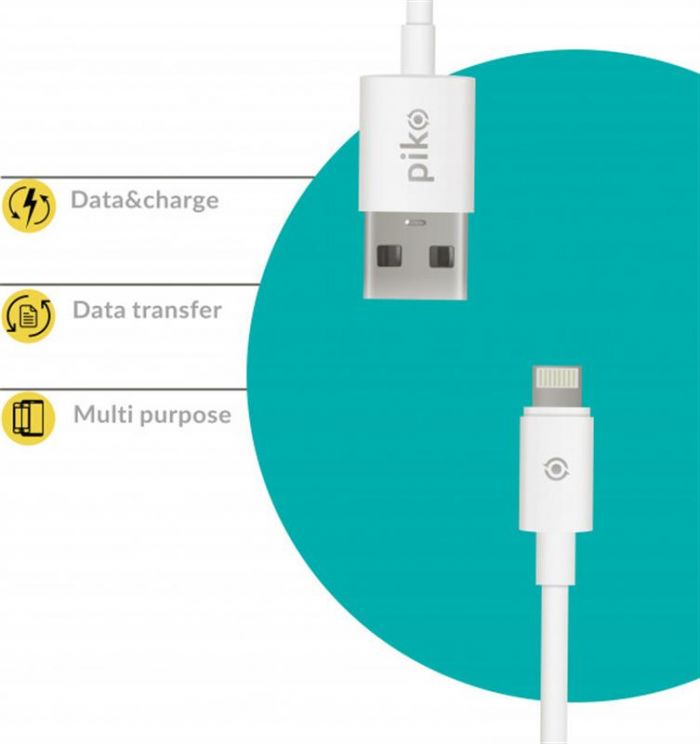 Кабель Piko CB-UL10 USB-Lightning 0.2м White (1283126493836)