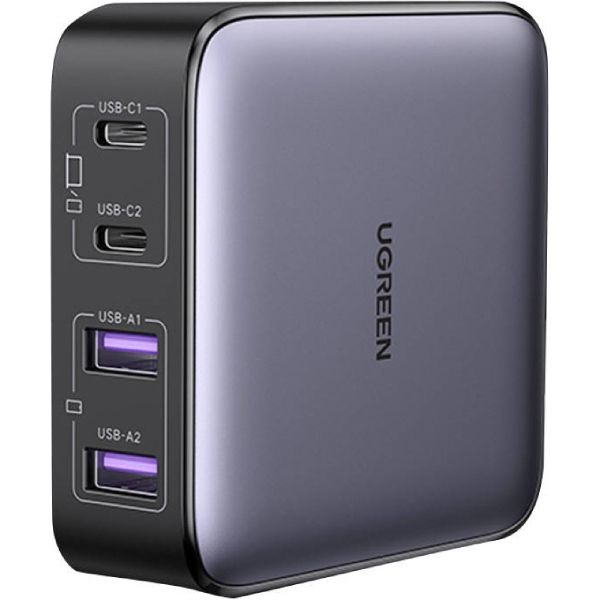 Зарядний пристрій Ugreen Nexode CD327 4xUSB 65W (2хUSB-C+2xUSB-A) Grey (90747)