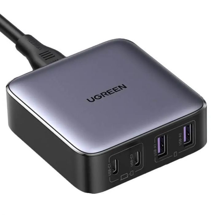 Зарядний пристрій Ugreen Nexode CD327 4xUSB 65W (2хUSB-C+2xUSB-A) Grey (90747)