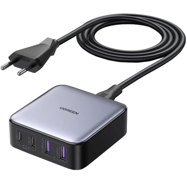 Зарядний пристрій Ugreen Nexode CD327 4xUSB 65W (2хUSB-C+2xUSB-A) Grey (90747)