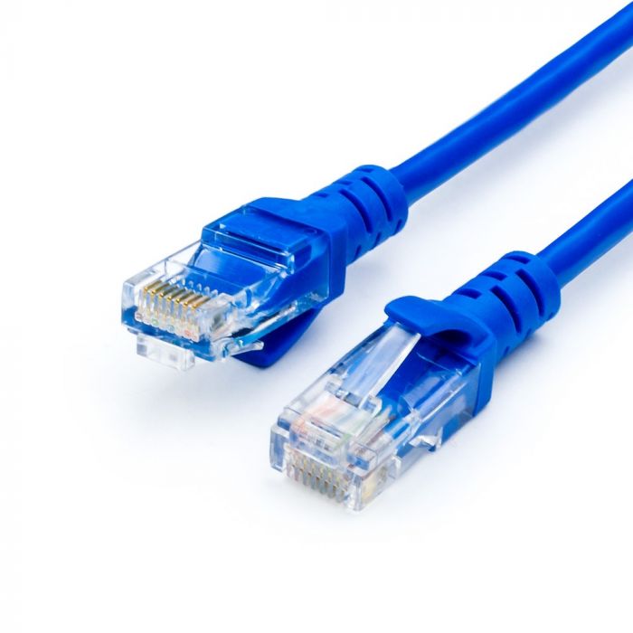 Патч-корд литий, UTP, RJ45, Cat.5e, 2m, синій