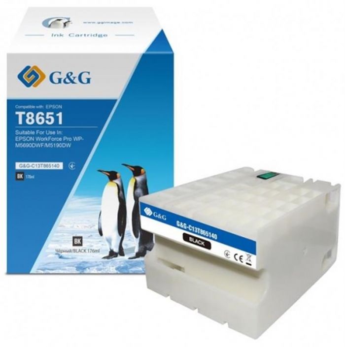 Картридж G&G (G&G-C13T865140) Epson (T8651) WF-R5190DTW, WF-R5690DTWF (C13T865140) Black