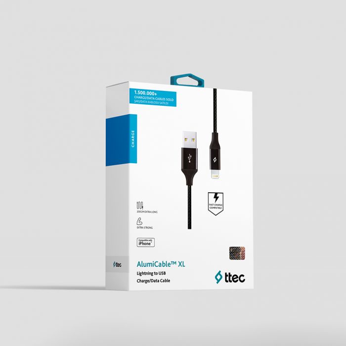 Кабель Ttec USB - Lightning (M/M), AlumiCable, 2 м, Black (2DK19S)