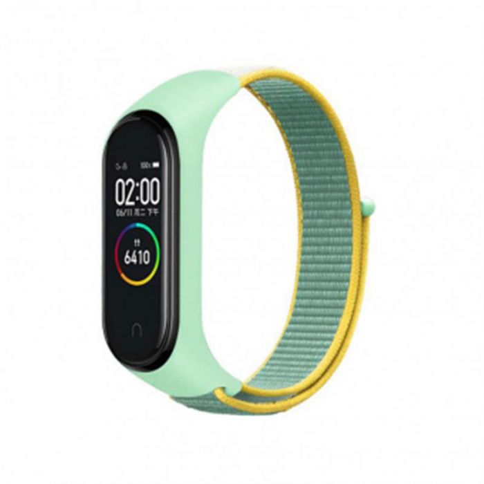 Ремінець BeCover Nylon Style для Xiaomi Mi Smart Band 5/Mi Smart Band 6 Green/Yellow (705420)