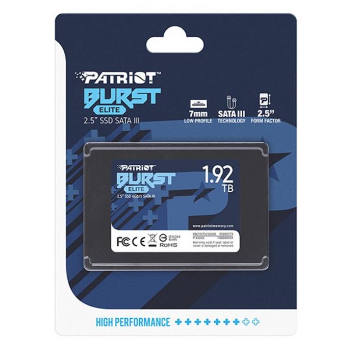 Накопичувач SSD 1.92TB Patriot Burst Elite 2.5" SATAIII TLC (PBE192TS25SSDR)