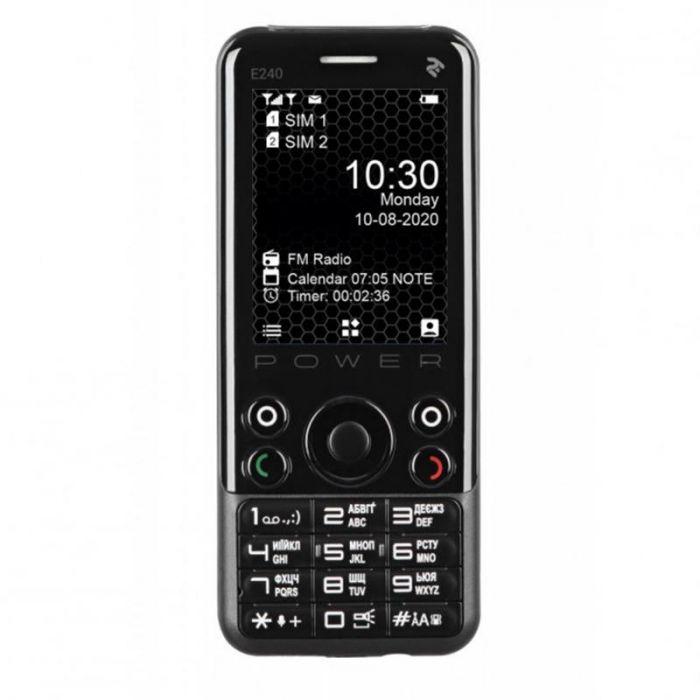 Мобiльний телефон 2E E240 Power Dual Sim Black (680576170088)