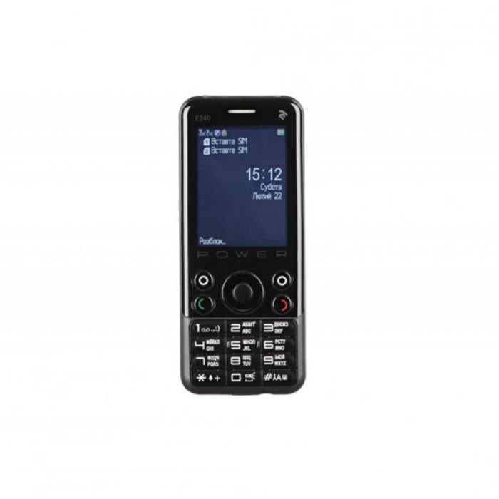 Мобiльний телефон 2E E240 Power Dual Sim Black (680576170088)